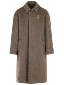 Golden Goose Manteau En Laine Et Mohair Marron
