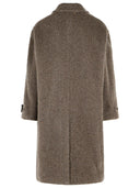 Golden Goose Manteau En Laine Et Mohair Marron
