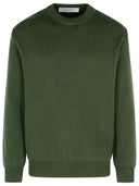 Maglione in cotone verde Golden Goose