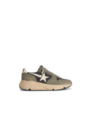 Golden Goose Running Sole 'en daim vert avec étoile de Lear blanc et talon