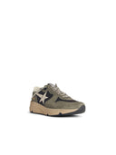 Golden Goose Running Sole 'en daim vert avec étoile de Lear blanc et talon