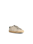 Golden Goose Super Star Skate' In White Lear With Green Suede Heel