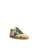 Golden Goose 'Ball Star' White Nappa Lear Sneaker con stella verde e tacco