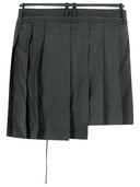 Jupe plissée à la laine gris foncé