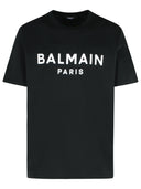 Camiseta de algodón negro de Balmain