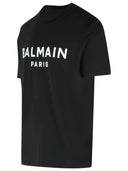 Camiseta de algodón negro de Balmain