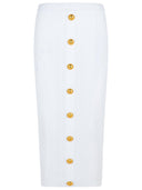 Falda larga de Balmain en Blancan Viscose Blend