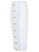 Falda larga de Balmain en Blancan Viscose Blend