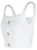 Balmain White Cotton Blend Top