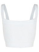 Balmain White Cotton Blend Top