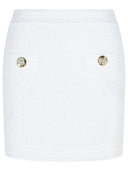 Mini falda de mezcla de algodón blanco de Balmain
