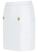 Mini falda de mezcla de algodón blanco de Balmain