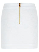 Mini falda de mezcla de algodón blanco de Balmain