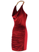 Balmain Burgundy Viscose Blend Dress