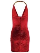 Balmain Burgundy Viscose Blend Dress