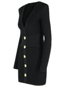 Balmain Short Dress In Black Viscose Blend