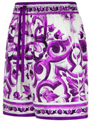 Dolce & Gabbana Shorts In Majolica Print Silk Twill