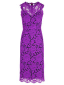 Dolce & Gabbana „Longuette” fioletowa sukienka koronkowa