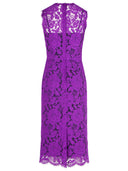 Dolce & Gabbana „Longuette” fioletowa sukienka koronkowa