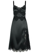 Dolce & Gabbana Black Cotton Blend Slip Dress