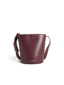 吉尔·桑德（Jil Sander）'Cannolo'Burgundy Lear Bucket Bag