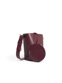 吉尔·桑德（Jil Sander）'Cannolo'Burgundy Lear Bucket Bag