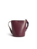 吉尔·桑德（Jil Sander）'Cannolo'Burgundy Lear Bucket Bag