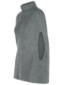 Jil Sander 'Koala' Grey Wool Turtleneck Cape