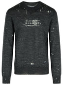 Mm6 maison margiela 'numerisk' mørk grå jomfru ullgenser