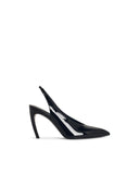 Attico Slingback "Viper" in Black Synthetic Paint
