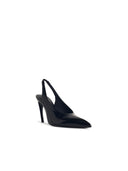 Attico Slingback "Viper" in Black Synthetic Paint
