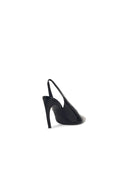 Attico Slingback "Viper" in Black Synthetic Paint