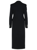 Alessandra Rich Black Virgin Wool Blend Coat