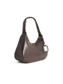 Ganni 'Bou Croco Xxl`` Sac de mélange de Lear recyclé marron