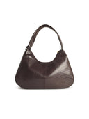 Ganni 'Bou Croco Xxl`` Sac de mélange de Lear recyclé marron