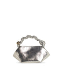 Ganni 'Bou' Mini Bag In Silver Lear Blend