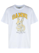 Ganni wit katoenen t -shirt