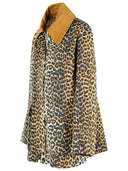 Ganni Leopard Print Midi Jacket w TELA