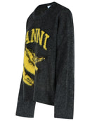 Ganni Grey Virgin Wool Blend Sweater