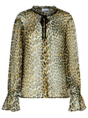 Ganni Leopard Print Viscose Shirt