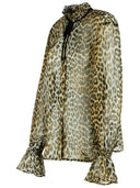 Ganni Leopard Print Viscose Shirt