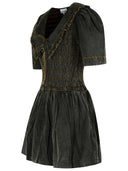 Vestido de algodón negro Ganni