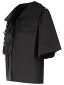 Chemis noir Ganni en coton stretch