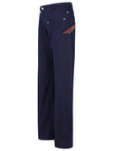 Jw Anderson Workwear' Cotton Pants With Blue Twisted Leg