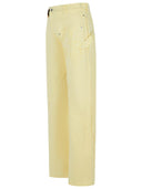 Jw Anderson Workwear' Cotton Pants With Yellow Twisted Leg