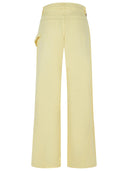 Jw Anderson Workwear' Cotton Pants With Yellow Twisted Leg