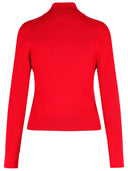 JW Anderson Crimson Red Cotton Blend Turtleneck Sweater