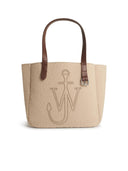 JW Anderson Belt Tote Beige Gotowana wełniana torba na ramię