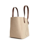 JW Anderson Belt Tote Beige Gotowana wełniana torba na ramię