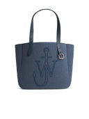 JW Anderson Belt Tote Blue Book Wool Schoudertas
